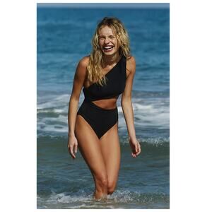 Beach Riot Celina One-Piece Ribbed Cutout Swimsuit Size Large